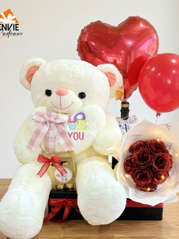 Box peluche love Beige