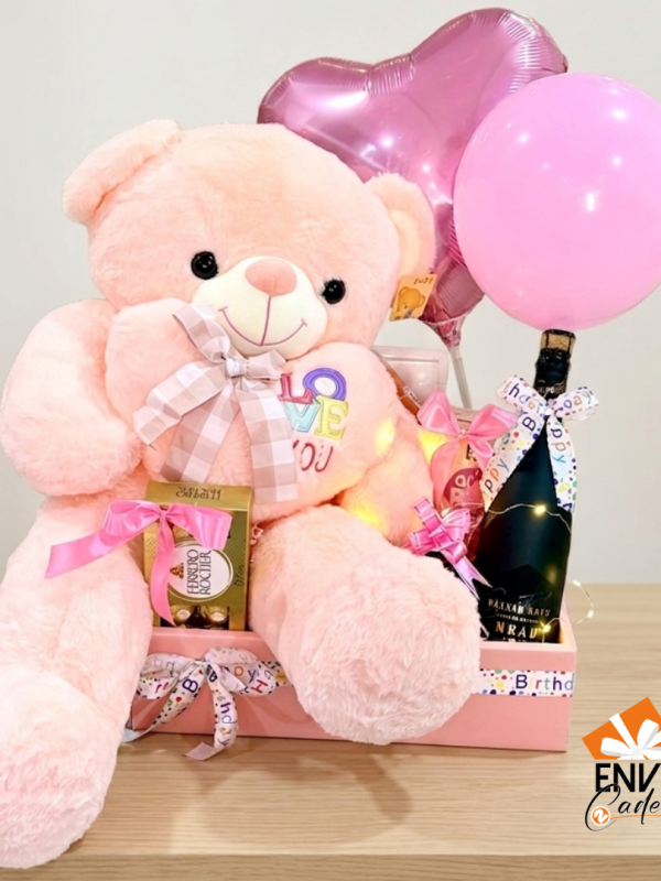 Box Peluche love Rose