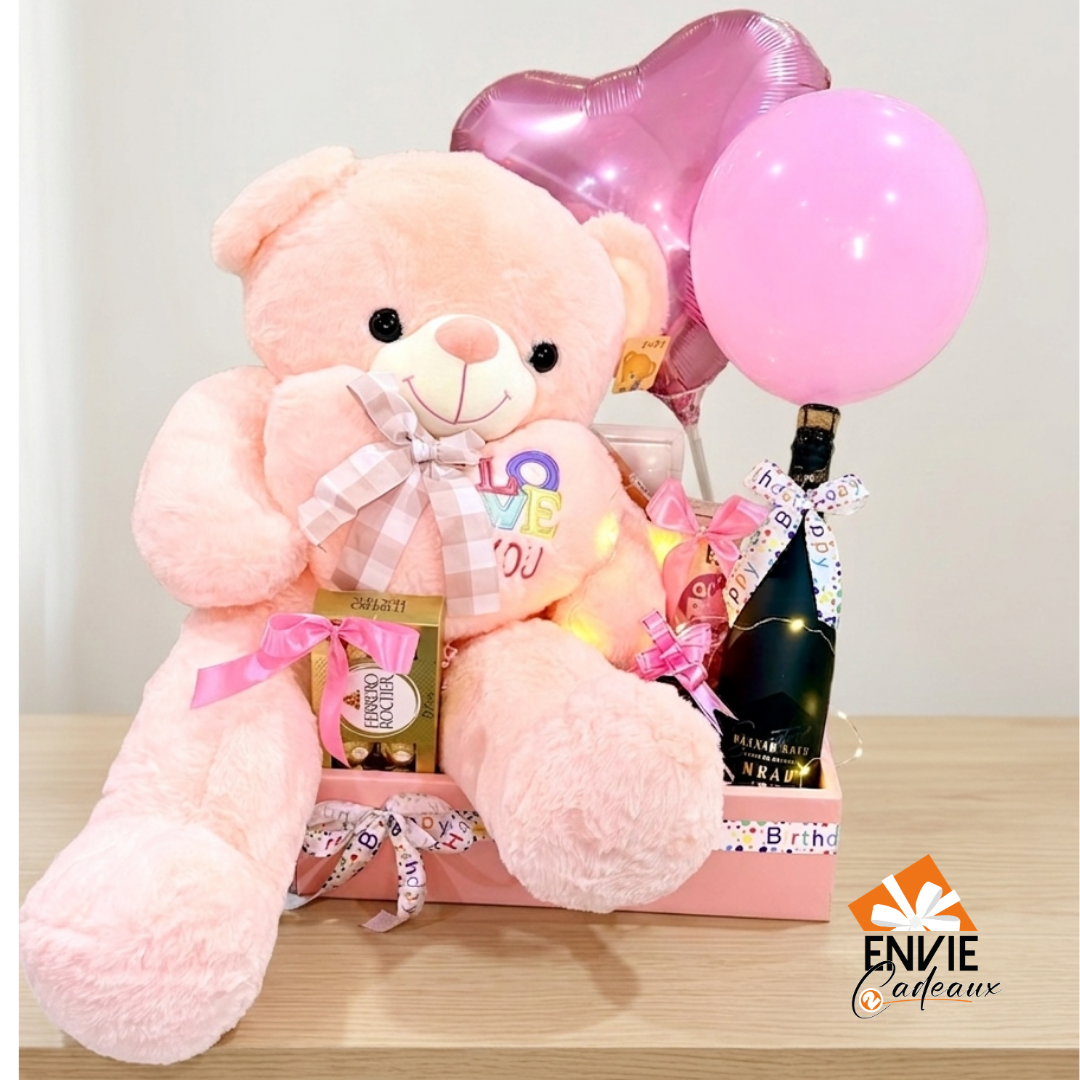 Box Peluche love Rose