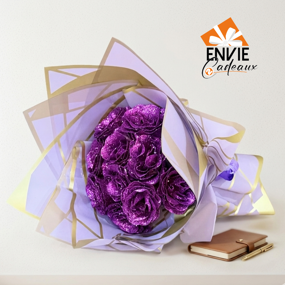 Bouquet artificiel violet