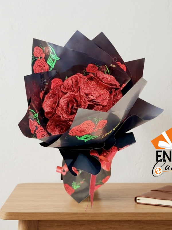 Bouquet artificiel rouge