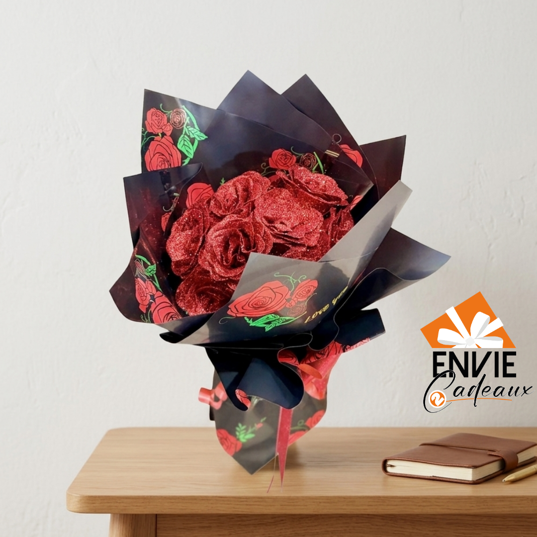 Bouquet artificiel rouge