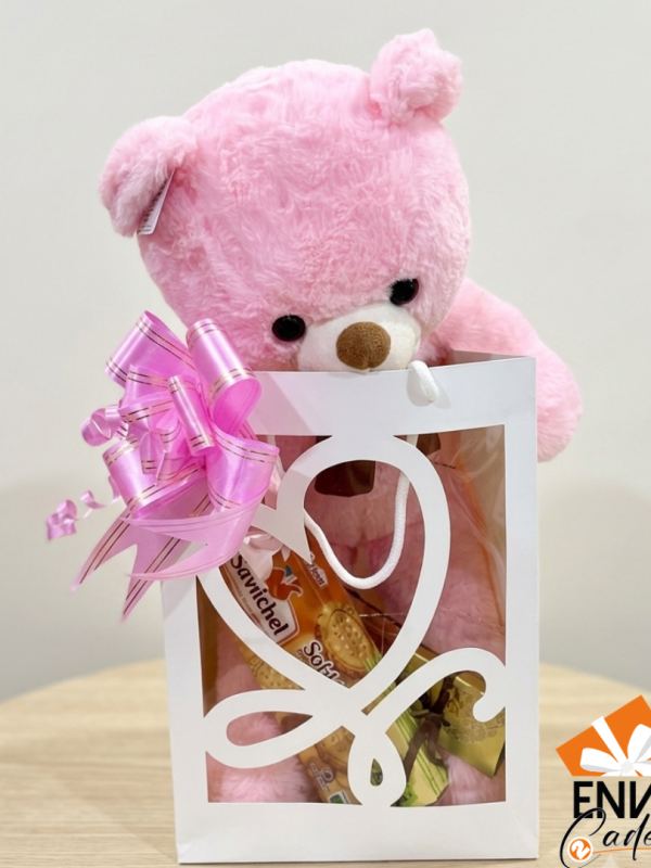 Box peluche rose