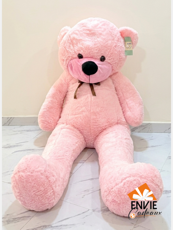 Peluche rose clair 1m80