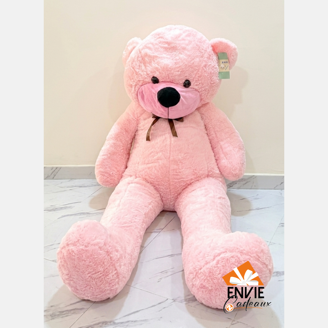 Peluche rose clair 1m80