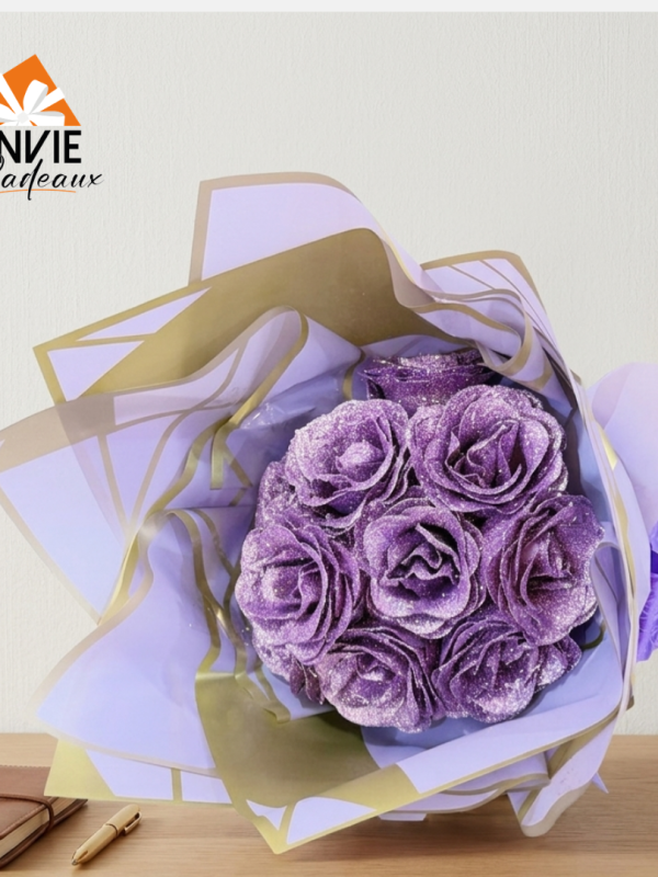 Bouquet artificiel violet clair