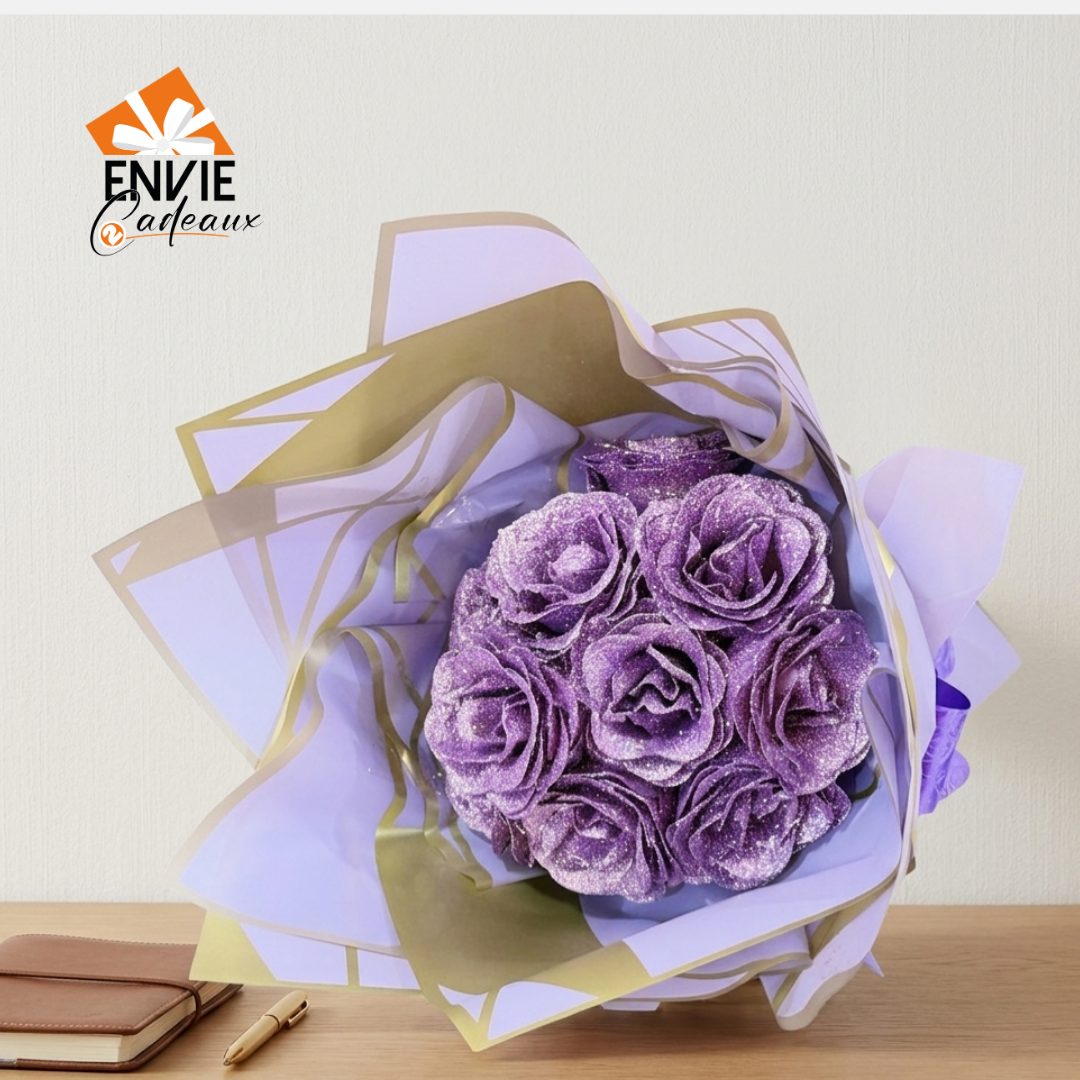 Bouquet artificiel violet clair